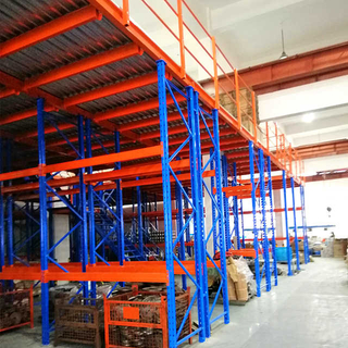 Mezzanine supportée par support industriel en métal de capacité de charge élevée adaptée aux besoins du client